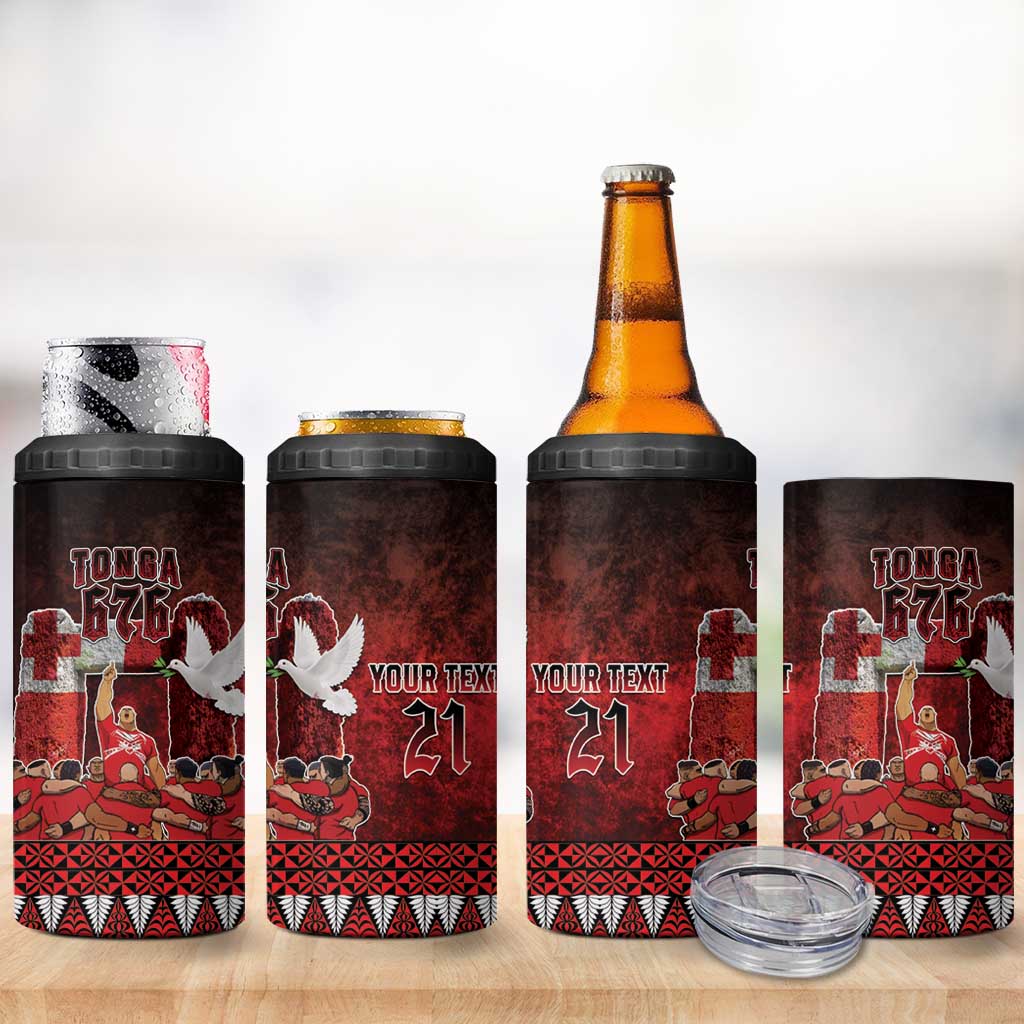 Custom Tonga 676 Haamonga a Maui 4 in 1 Can Cooler Tumbler Tongan Sipi Tau Unique Dance LT9 - Polynesian Pride