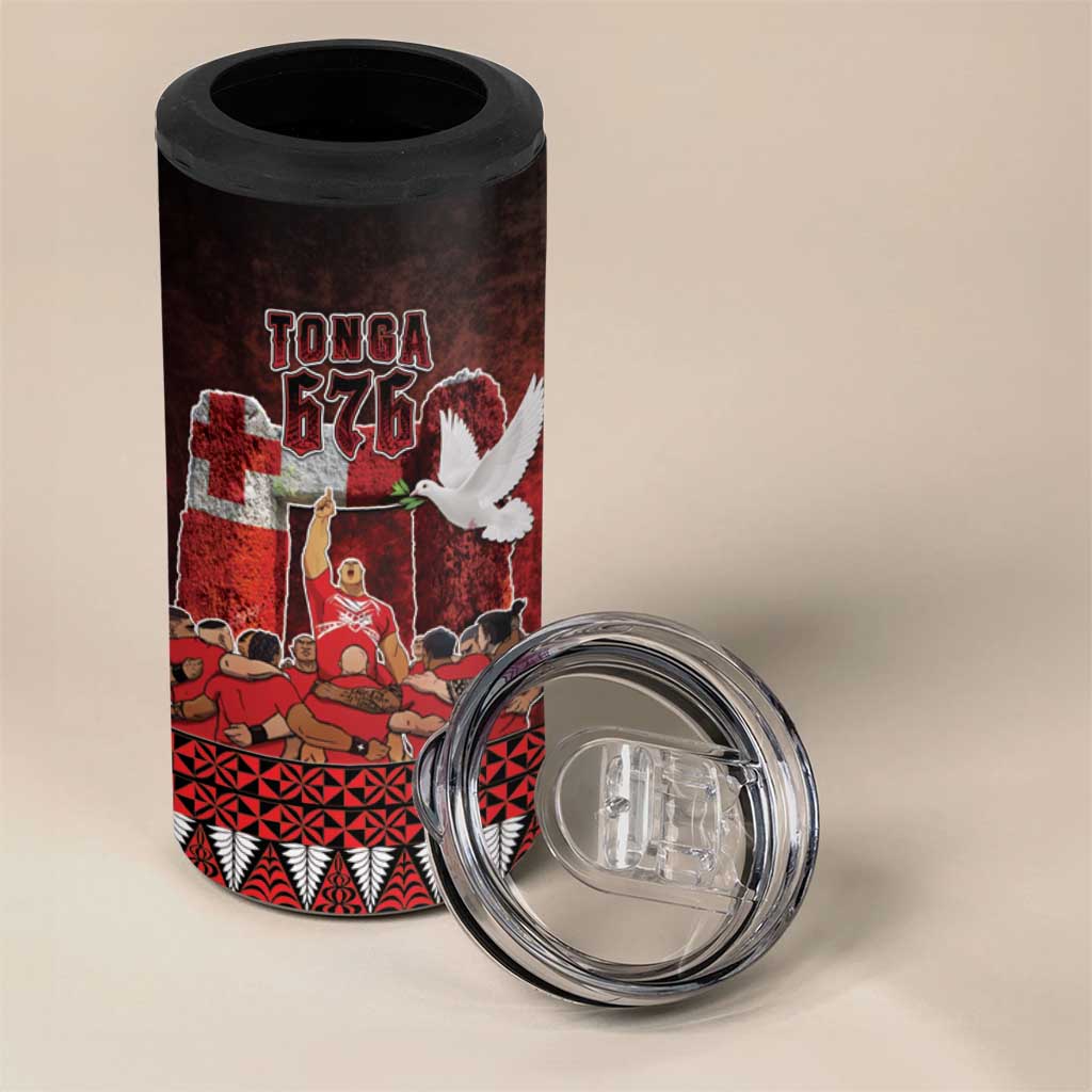 Custom Tonga 676 Haamonga a Maui 4 in 1 Can Cooler Tumbler Tongan Sipi Tau Unique Dance LT9 - Polynesian Pride