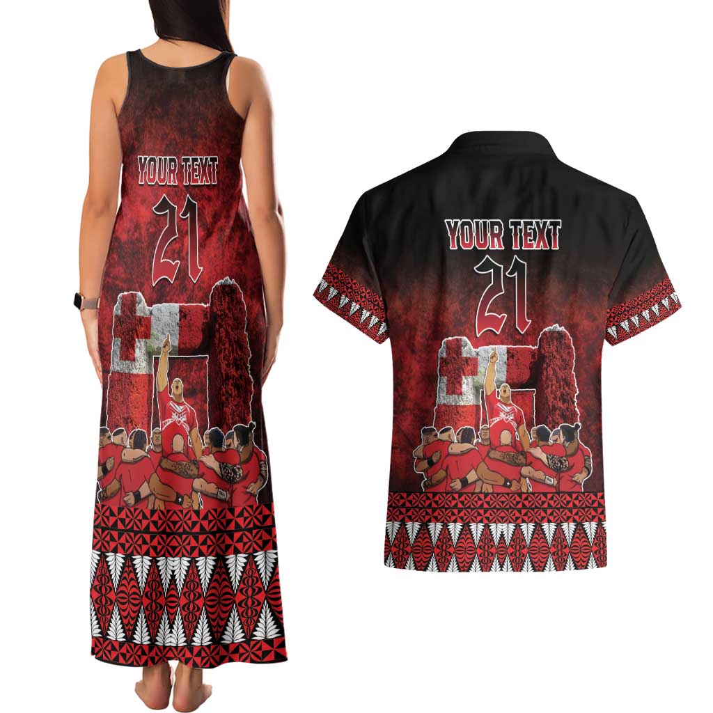 Custom Tonga 676 Haamonga a Maui Couples Matching Tank Maxi Dress and Hawaiian Shirt Tongan Sipi Tau Unique Dance LT9 - Polynesian Pride