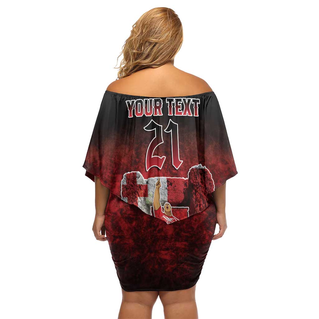 Custom Tonga 676 Haamonga a Maui Family Matching Off Shoulder Short Dress and Hawaiian Shirt Tongan Sipi Tau Unique Dance LT9 - Polynesian Pride
