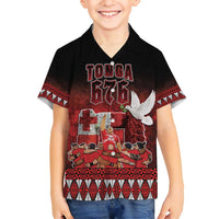 Custom Tonga 676 Haamonga a Maui Family Matching Puletasi and Hawaiian Shirt Tongan Sipi Tau Unique Dance LT9 Son's Shirt Red - Polynesian Pride