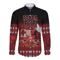 Custom Tonga 676 Haamonga a Maui Long Sleeve Button Shirt Tongan Sipi Tau Unique Dance LT9 Unisex Red - Polynesian Pride