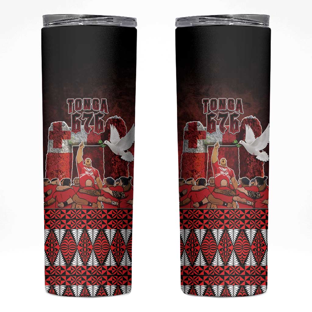 Custom Tonga 676 Haamonga a Maui Skinny Tumbler Tongan Sipi Tau Unique Dance LT9 Red - Polynesian Pride