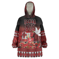 Custom Tonga 676 Haamonga a Maui Wearable Blanket Hoodie Tongan Sipi Tau Unique Dance LT9 One Size Red - Polynesian Pride