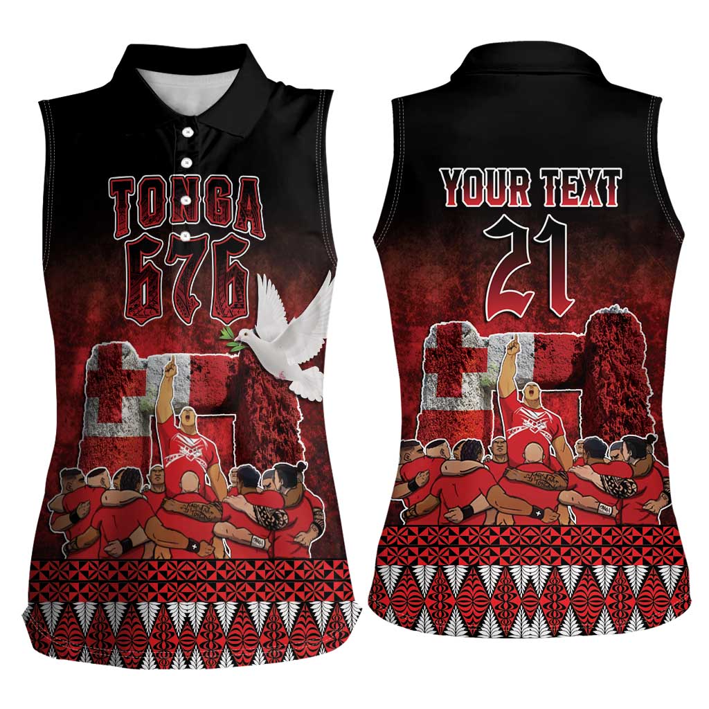 Custom Tonga 676 Haamonga a Maui Women Sleeveless Polo Shirt Tongan Sipi Tau Unique Dance LT9 - Polynesian Pride