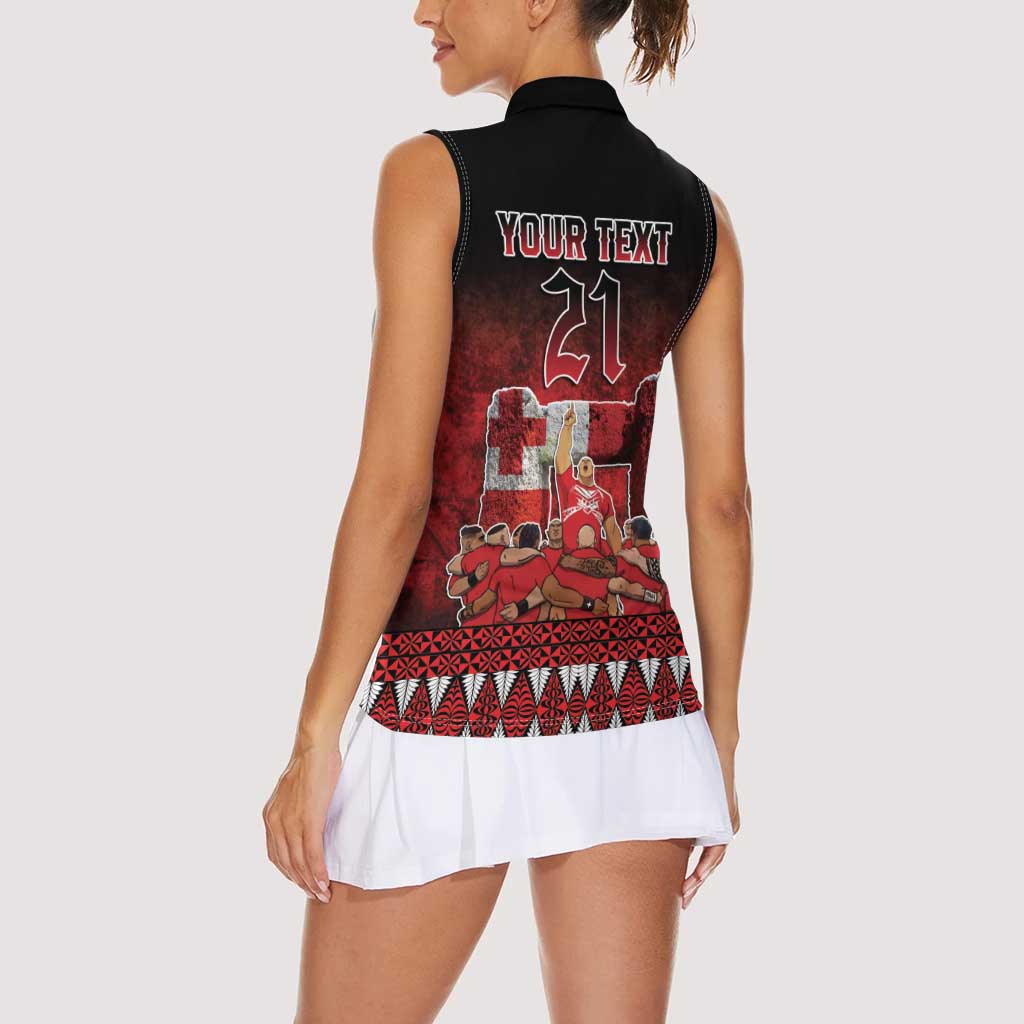 Custom Tonga 676 Haamonga a Maui Women Sleeveless Polo Shirt Tongan Sipi Tau Unique Dance LT9 - Polynesian Pride