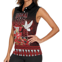 Custom Tonga 676 Haamonga a Maui Women Sleeveless Polo Shirt Tongan Sipi Tau Unique Dance LT9 - Polynesian Pride