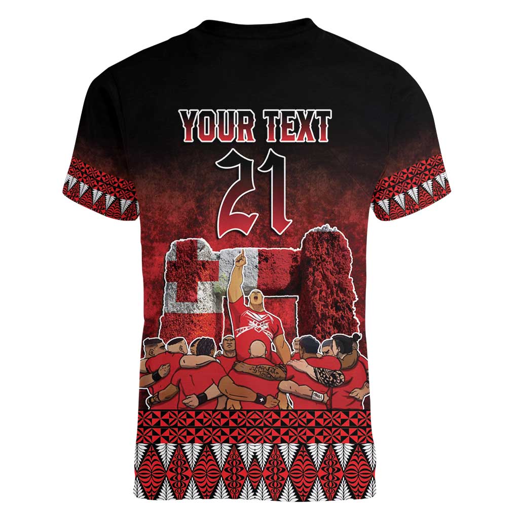 Custom Tonga 676 Haamonga a Maui Women V-Neck T-Shirt Tongan Sipi Tau Unique Dance LT9 - Polynesian Pride