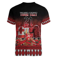 Custom Tonga 676 Haamonga a Maui Women V-Neck T-Shirt Tongan Sipi Tau Unique Dance LT9 - Polynesian Pride