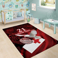 Custom Tonga XIII Rugby Tribal Tattoo Area Rug Mate Ma'a Tonga Kupesi Ngatu Grunge Style LT9 - Polynesian Pride