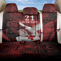 Custom Tonga XIII Rugby Tribal Tattoo Back Car Seat Cover Mate Ma'a Tonga Kupesi Ngatu Grunge Style LT9 One Size Red - Polynesian Pride