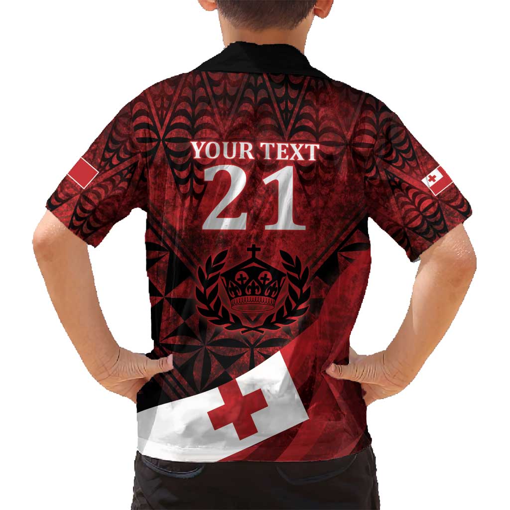 Custom Tonga XIII Rugby Tribal Tattoo Family Matching Tank Maxi Dress and Hawaiian Shirt Mate Ma'a Tonga Kupesi Ngatu Grunge Style LT9 - Polynesian Pride