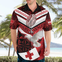 Custom Tonga XIII Rugby Tribal Tattoo Hawaiian Shirt Mate Ma'a Tonga Kupesi Ngatu Grunge Style LT9 - Polynesian Pride