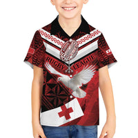 Custom Tonga XIII Rugby Tribal Tattoo Hawaiian Shirt Mate Ma'a Tonga Kupesi Ngatu Grunge Style LT9 - Polynesian Pride