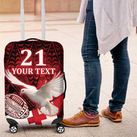 Custom Tonga XIII Rugby Tribal Tattoo Luggage Cover Mate Ma'a Tonga Kupesi Ngatu Grunge Style LT9 Red - Polynesian Pride
