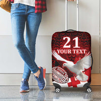 Custom Tonga XIII Rugby Tribal Tattoo Luggage Cover Mate Ma'a Tonga Kupesi Ngatu Grunge Style LT9 - Polynesian Pride