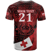 Custom Tonga XIII Rugby Tribal Tattoo T Shirt Mate Ma'a Tonga Kupesi Ngatu Grunge Style LT9 - Polynesian Pride