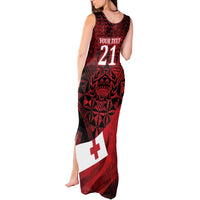 Custom Tonga XIII Rugby Tribal Tattoo Tank Maxi Dress Mate Ma'a Tonga Kupesi Ngatu Grunge Style LT9 - Polynesian Pride