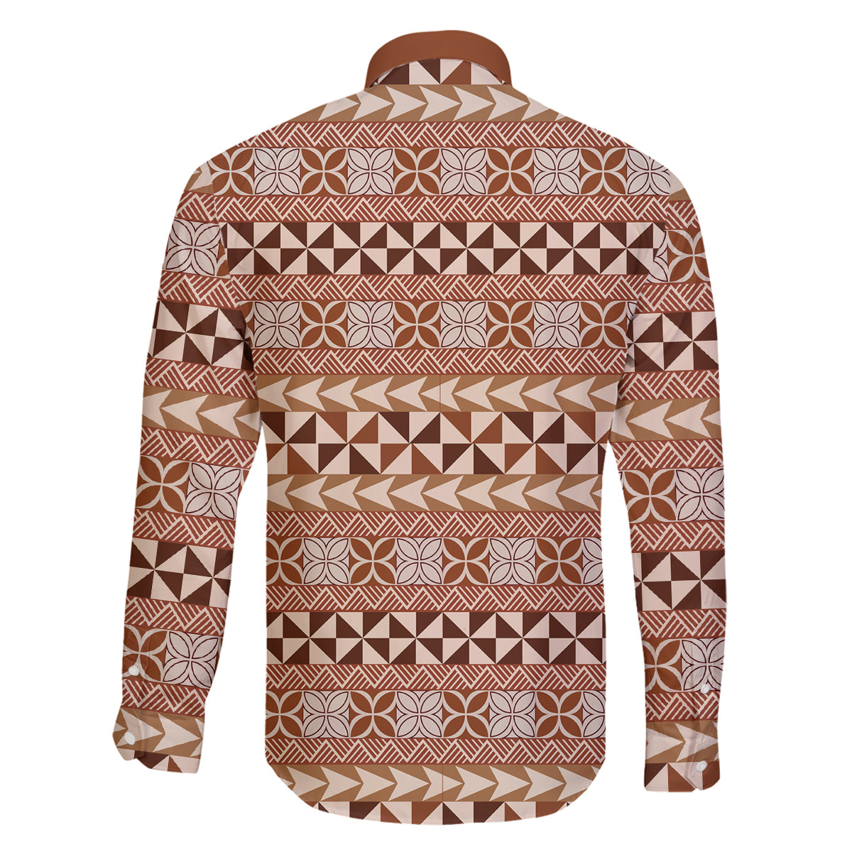 Pasifika Sataoa Pattern Simple Motif Family Matching Puletasi and Hawaiian Shirt Brown Beige Tan LT9 - Polynesian Pride