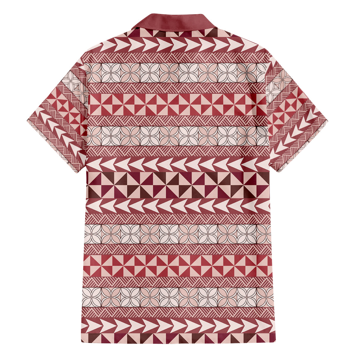 Pasifika Sataoa Pattern Simple Motif Family Matching Summer Maxi Dress and Hawaiian Shirt Cherry LT9 - Polynesian Pride