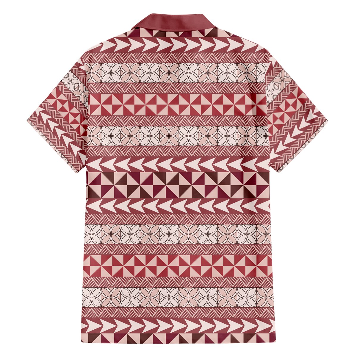 Pasifika Sataoa Pattern Simple Motif Hawaiian Shirt Cherry LT9 - Polynesian Pride