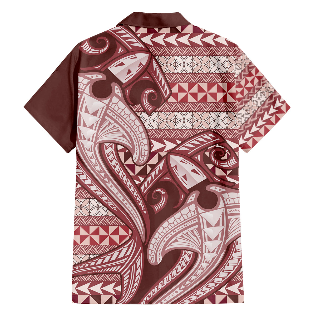 Vintage Hammerhead Shark Valentine Day Family Matching Puletasi and Hawaiian Shirt Pasifika Sataoa Pattern - Cherry LT9 - Polynesian Pride