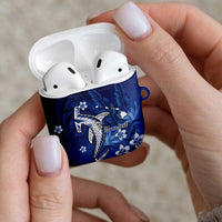 Personalized Hawaiian Maori Hammerhead Shark AirPods Case Polu Plumeria - Polynesian Pride