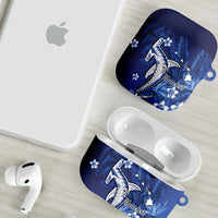 Personalized Hawaiian Maori Hammerhead Shark AirPods Case Polu Plumeria - Polynesian Pride