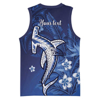 Personalized Hawaiian Maori Hammerhead Shark Basketball Jersey Polu Plumeria LT9 - Polynesian Pride