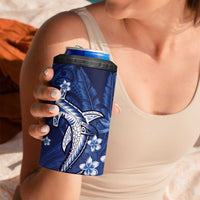 Personalized Hawaiian Maori Hammerhead Shark 4 in 1 Can Cooler Tumbler Polu Plumeria - Polynesian Pride