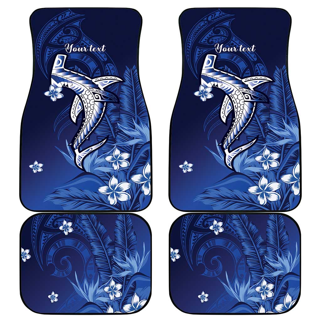 Personalized Hawaiian Maori Hammerhead Shark Car Mats Polu Plumeria - Polynesian Pride