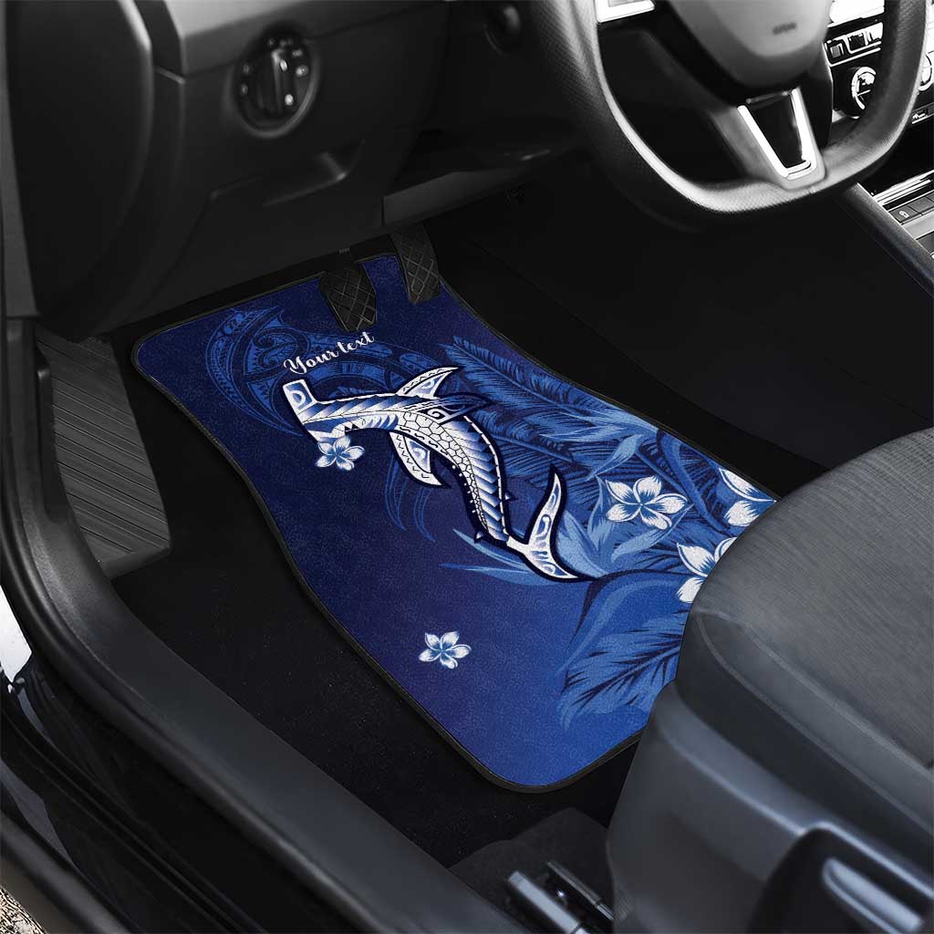 Personalized Hawaiian Maori Hammerhead Shark Car Mats Polu Plumeria - Polynesian Pride
