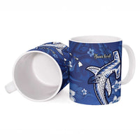 Personalized Hawaiian Maori Hammerhead Shark Ceramic Mug Polu Plumeria - Polynesian Pride