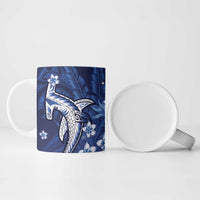 Personalized Hawaiian Maori Hammerhead Shark Ceramic Mug Polu Plumeria - Polynesian Pride
