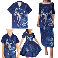 Personalized Hawaiian Maori Hammerhead Shark Family Matching Puletasi and Hawaiian Shirt Polu Plumeria LT9 - Polynesian Pride