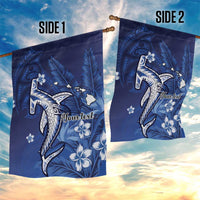 Personalized Hawaiian Maori Hammerhead Shark Garden Flag Polu Plumeria - Polynesian Pride