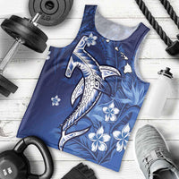 Personalized Hawaiian Maori Hammerhead Shark Men Tank Top Polu Plumeria - Polynesian Pride