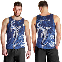 Personalized Hawaiian Maori Hammerhead Shark Men Tank Top Polu Plumeria - Polynesian Pride