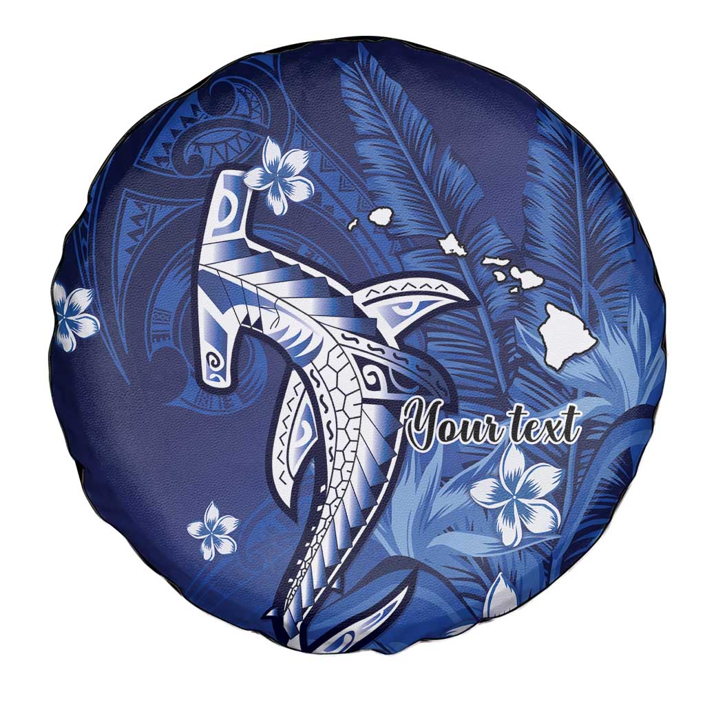 Personalized Hawaiian Maori Hammerhead Shark Spare Tire Cover Polu Plumeria - Polynesian Pride