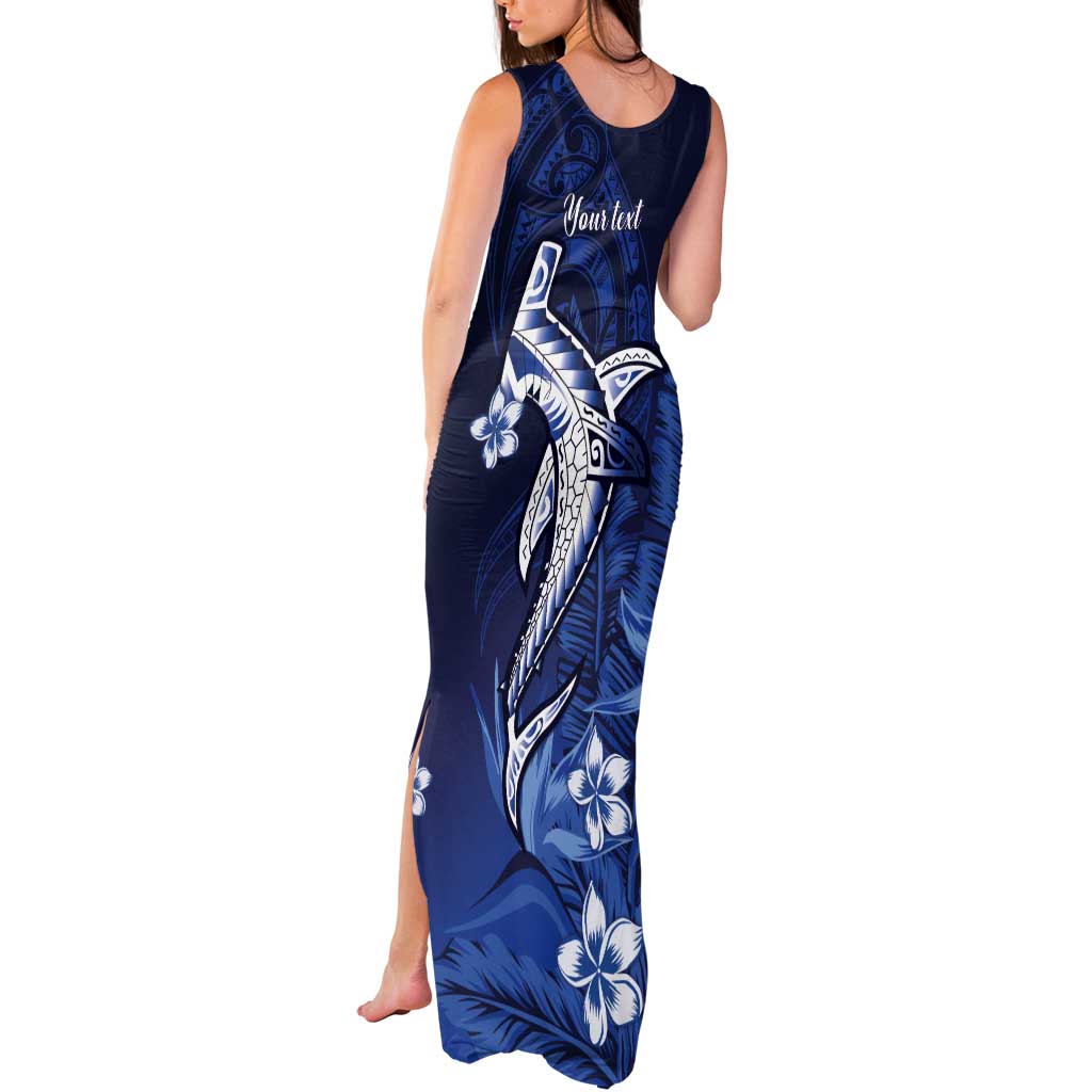 Personalized Hawaiian Maori Hammerhead Shark Tank Maxi Dress Polu Plumeria LT9 - Polynesian Pride