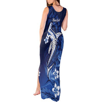 Personalized Hawaiian Maori Hammerhead Shark Tank Maxi Dress Polu Plumeria LT9 - Polynesian Pride