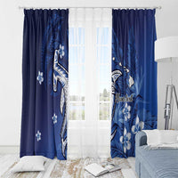 Personalized Hawaiian Maori Hammerhead Shark Window Curtain Polu Plumeria - Polynesian Pride