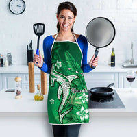 Personalized Hawaiian Maori Hammerhead Shark Apron Omaomao Plumeria - Polynesian Pride