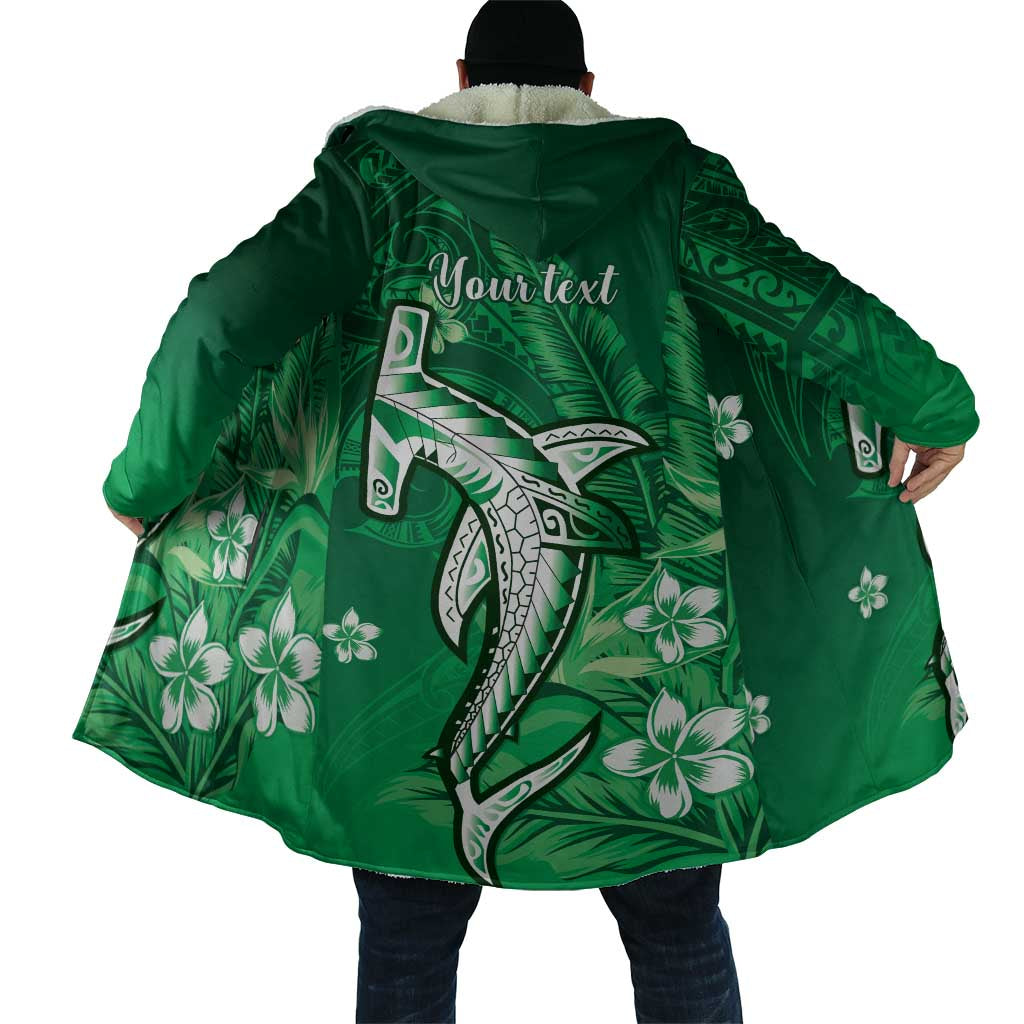 Personalized Hawaiian Maori Hammerhead Shark Cloak Omaomao Plumeria - Polynesian Pride