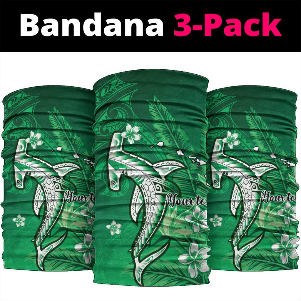 Personalized Hawaiian Maori Hammerhead Shark Neck Gaiter Omaomao Plumeria - Polynesian Pride