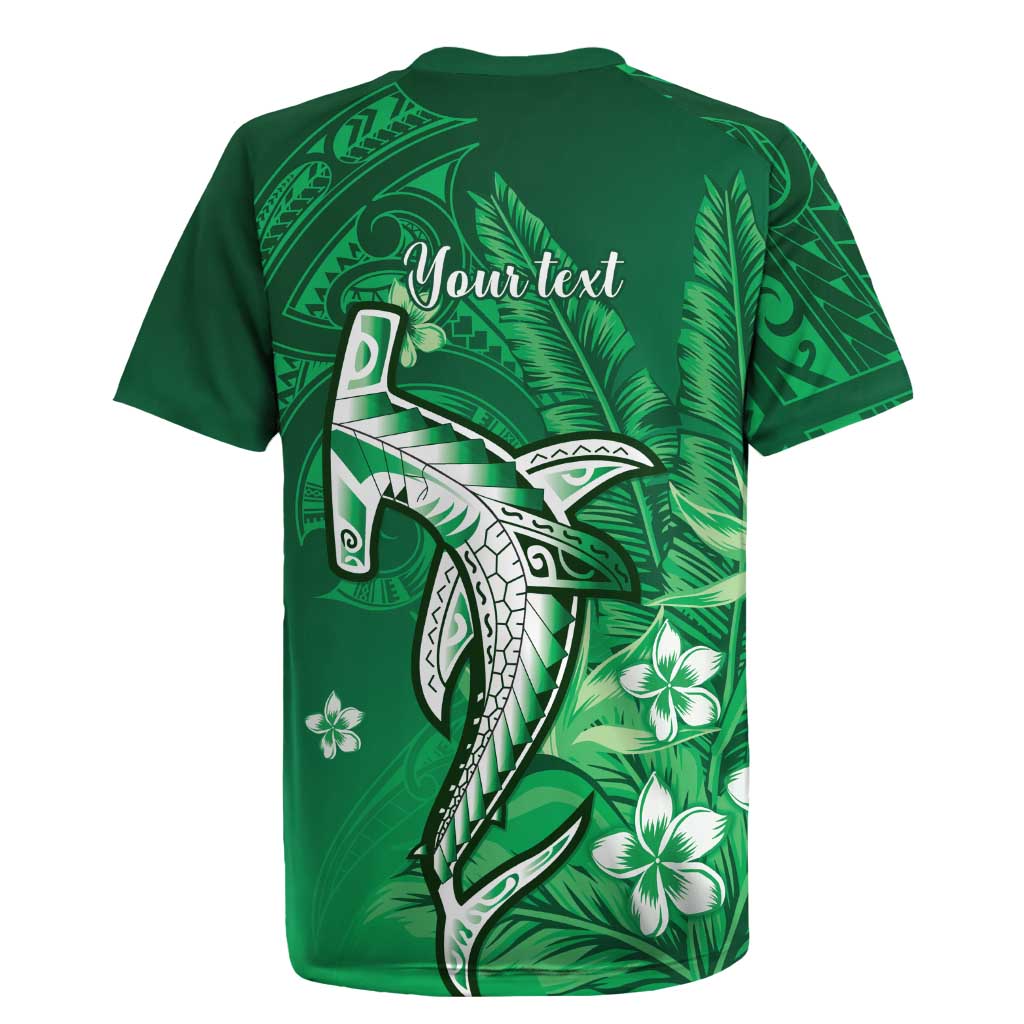 Personalized Hawaiian Maori Hammerhead Shark Rugby Jersey Omaomao Plumeria - Polynesian Pride