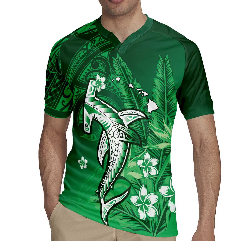 Personalized Hawaiian Maori Hammerhead Shark Rugby Jersey Omaomao Plumeria - Polynesian Pride