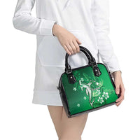 Personalized Hawaiian Maori Hammerhead Shark Shoulder Handbag Omaomao Plumeria - Polynesian Pride