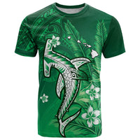Personalized Hawaiian Maori Hammerhead Shark T Shirt Omaomao Plumeria - Polynesian Pride