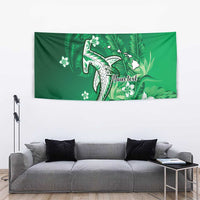 Personalized Hawaiian Maori Hammerhead Shark Tapestry Omaomao Plumeria - Polynesian Pride